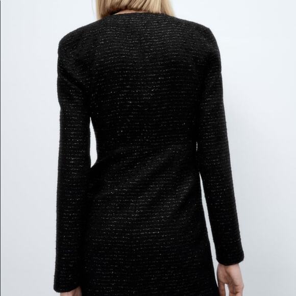 ZARA BLOGGER FAVORITE  TEXTURED WEAVE DRESS WITH RUFFLE - Picture 11 of 16